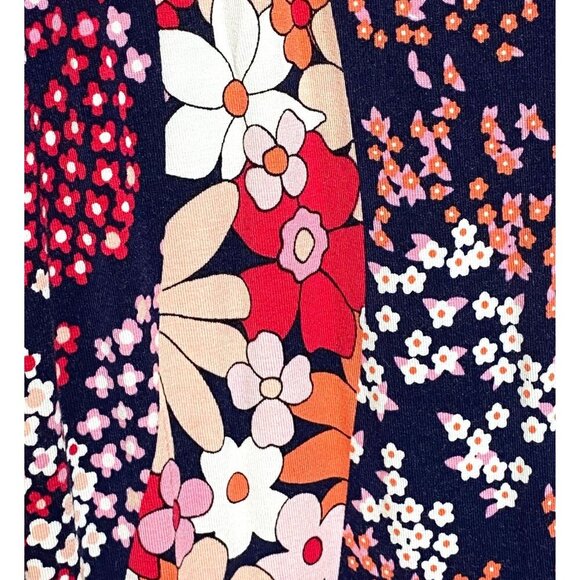 MICHAEL Michael Kors Navy Floral Print Flounce Tank Layered Mini Dress Size 0X - Picture 6 of 9